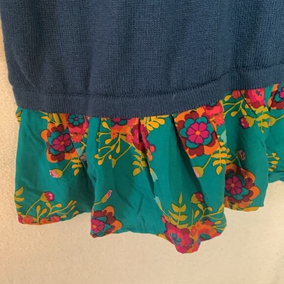 Matilda Jane women's medium blue sweater floral peekaboo long sleeve shirt twist - Picture 7 of 10